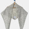 hanging heather grey pointelle square shawl with scalloped edges