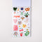 interior stickers of sticker book with black cover with colorful 'HIP HIP HOORAY IT'S A STICKER BOOK' across the front and gold elastic band