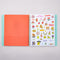 interior red pocket folder and sticker page in mint to do planner with all over cherries and strawberry print