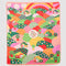Quilted blanket with illustrated faces and places pattern.