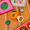 realistic orange clementine bottom opener surrounded by colorful coasters and bottle caps