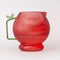 textured apple shaped pitcher with green handle