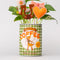 set of 4 plant stakes: orange heart, pink cowboy boot, brown horseshoe, and pink bow