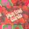 Interior of packaged set of 2 cherry print playing card decks