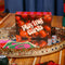Interior of packaged set of 2 cherry print playing card decks