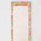 Magnetic shopping list notepad with colorful fruit illustration