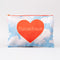 medium cloud pouch with red heart and 'ROMANTIQUE' text