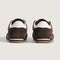 back view of two toned brown super low pro sneaker