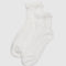 set of two pairs of white lettuce trim socks