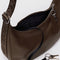 leather medium crescent bag with black interior keychain leash