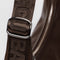 up close of silver adjustable buckle on leather medium crescent bag