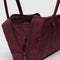 side view of mahogany rectangular nylon bowler bag with matching zipper and charm clasp