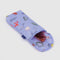 opened periwinkle puffy glasses sleeve with colorful sea creature print