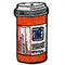 orange prescription bottle throw rug