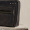 up close of black leather wallet