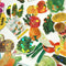 up close of 40 veggies holographic stickers
