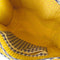 yellow interior of blue and white gingham tote bag