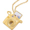 polaroid camera pendant with pull out photo frame