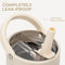 completely leak-proof with soft touch swivel handle