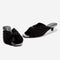 black plissee kitten heels