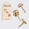 set of three gold metal pony tail pins
