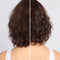 side by side of models short hair before and after using Texturizing Sea Salt Spray