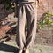model wearing french terry mushroom balloon pants with side pockets