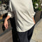 model wearing naturel cotton long sleeve tunic with mockneck