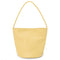 pale yellow leather bucket bag