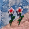 pink wavy daisy dangle earrings