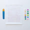 un-painted mini unframed paint by numbers kit with colorful cherry blossom tree, set of paintbrushes and pots of paint