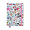 trinket themed journal with light pink elastic and purple and pink satin ribbons for a placeholder