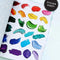 interior sticker sheet of rainbow vision paper and sticker book for junk journaling