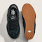 top and bottom view of black super low pro collapsible sneaker