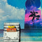 coconut, suntan oil, and cannabis scented candle and packaging