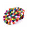 set of 4 colorful pom coasters