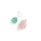 Contains rose quartz, green fluorite, and clear quartz.