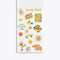 interior page of sticker book showing yellow stickers