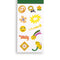 interior page of sticker book showing yellow stickers