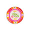 poker chip trinket tray with colorful print with 'the lucky lady casino $500' across the front