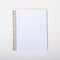 interior lined pages of black mini notebook with colorful and white 'Don't FORGET to write it DOWN!!!!' typography across the front