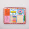 packaged reading kit with 5 sticky flags (75 sheets each), mini highlighter, sticky notepad (75 sheets), book holder, bookmark, pencil, pen