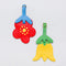 red flower and yellow tulip shaped luggage tag set