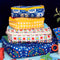 stacked set of 4 colorful packing cubes