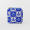 blue and cream floral print travel jewelry organizer