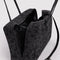 opened charcoal grey medium nylon bowler bag with black ditsy floral print to show key leash