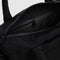interior of black nylon duffle bag