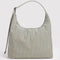 sage stripe and white vertical stripe shoulder bag