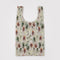 cream abstract floral pleated baggu