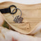 interior of abstract floral small crescent bag